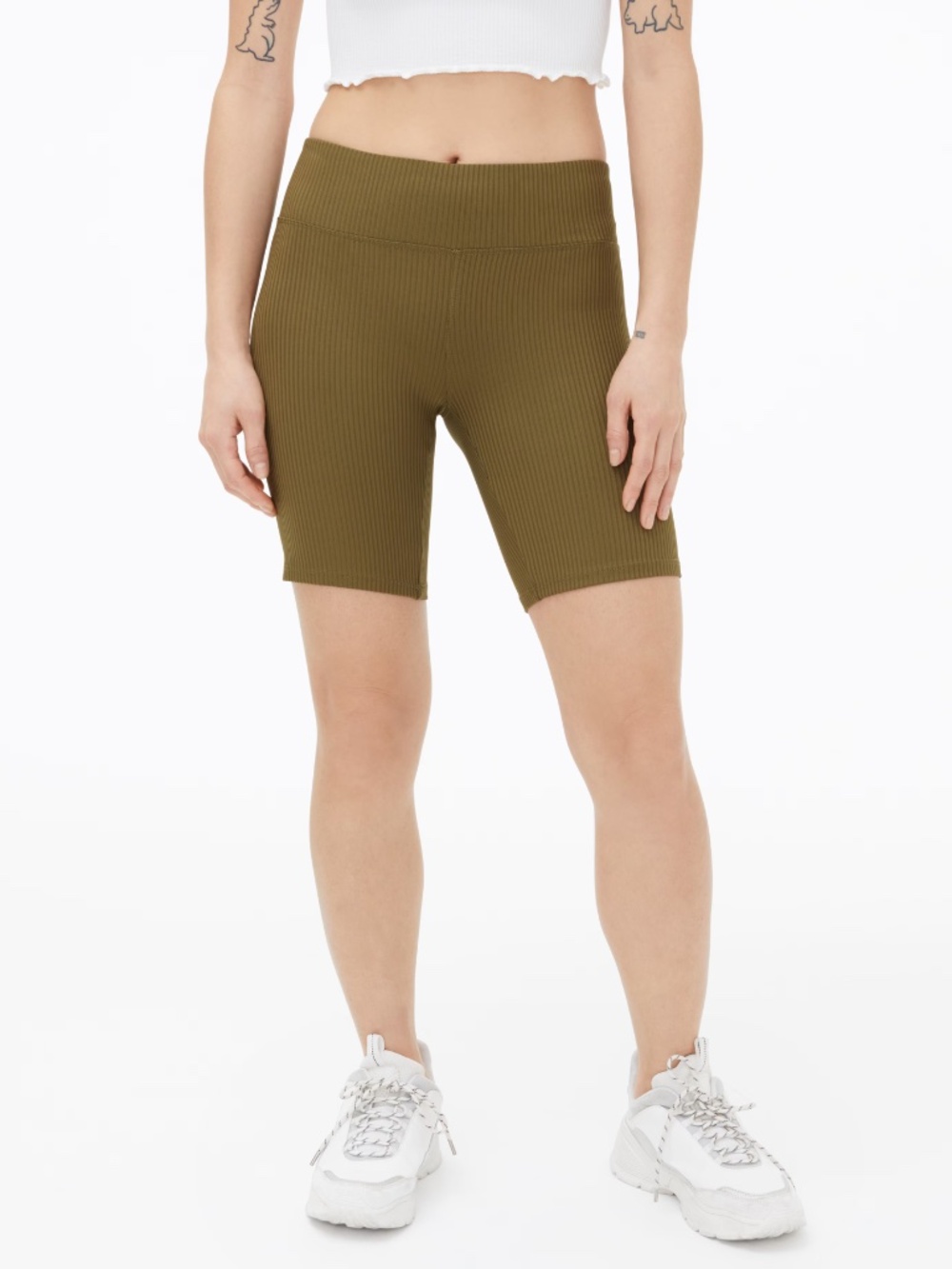 Aeropostale Women's Medium Stretchy & Soft Olive Green Bike Shorts